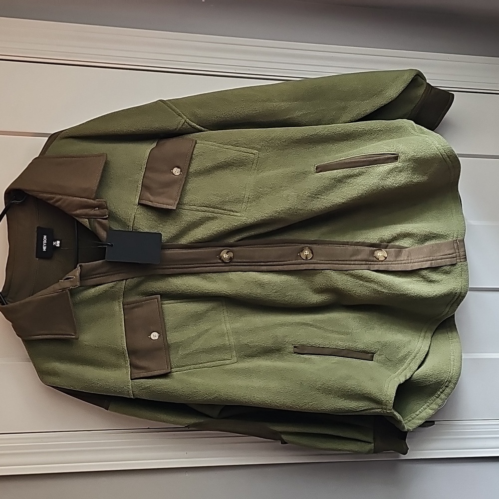 Heyson Womens sz S/M nwts Oversized shacket. Greens, Fleece!